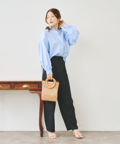 Chez toi（シェトワ）の「【WEB限定】ラタン丸ハンドルペーパー2WAYショルダー（かごバッグ・レディース・アイボリー/ブラウン/キャメル・FREE）」の5枚目の写真