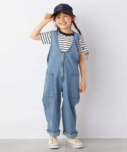 SHIPS any（シップス エニィ）の「ARCH&LINE: ライト デニム サロペット<KIDS>（サロペット/オーバーオール・キッズ・ライトブルー/ブルー・M(125-135)/L(140-150)）」の12枚目の写真