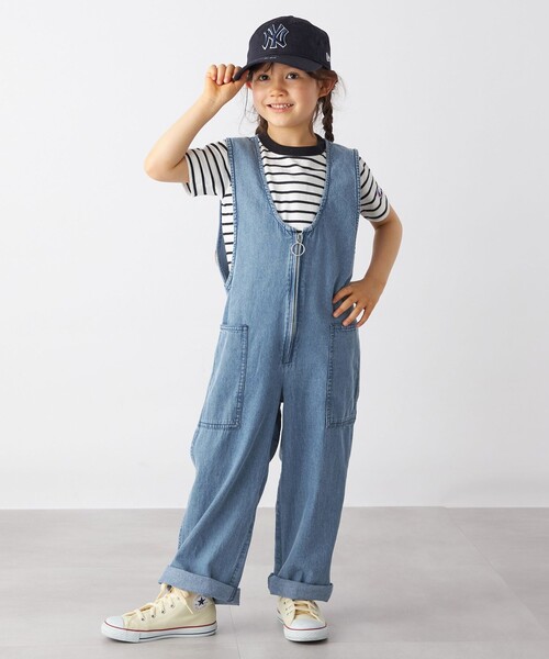 SHIPS any（シップス エニィ）の「ARCH&LINE: ライト デニム サロペット<KIDS>（サロペット/オーバーオール・キッズ・ライトブルー/ブルー・M(125-135)/L(140-150)）」の11枚目の写真