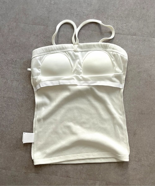 prose verse（プロズヴェール）の「Vストラップカップ付きキャミ（キャミソール・レディース・ブラック/オフホワイト・FREE）」の4枚目の写真