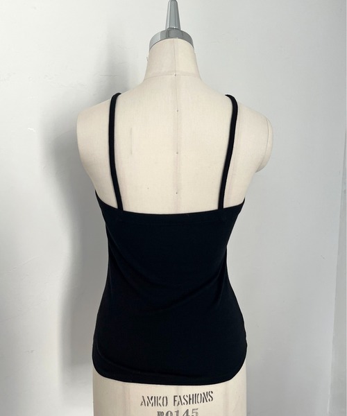 prose verse（プロズヴェール）の「Vストラップカップ付きキャミ（キャミソール・レディース・ブラック/オフホワイト・FREE）」の7枚目の写真