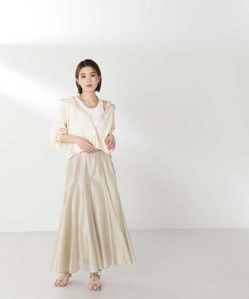 NATURAL BEAUTY BASIC（ナチュラルビューティーベーシック）の「◇シャイニーシアーボイルスカート（スカート・レディース・チャコールグレー/ベージュ/ブルー/ベージュ系その他2/レッド/グレー系その他2・SMALL/MEDIUM）」の14枚目の写真