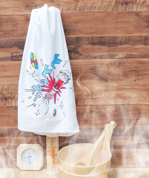 A.M.S.（エーエムエス）の「サ道 日本製 今治産 ”ととのったーっ” 刺繍入り バスタオル（タオル・メンズ・ホワイト・FREE）」の3枚目の写真