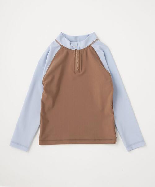 green label relaxing(グリーンレーベルリラクシング)の「GLR ラッシュガードセット バイカラー(水着・キッズ・ライラック/ブラウン・100cm/110cm/120cm/130cm)」の11枚目の写真
