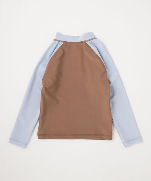 green label relaxing(グリーンレーベルリラクシング)の「GLR ラッシュガードセット バイカラー(水着・キッズ・ライラック/ブラウン・100cm/110cm/120cm/130cm)」の15枚目の写真