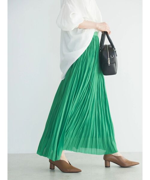 AMERICAN HOLIC（アメリカンホリック）の「ソフトシフォンプリーツスカート（スカート・レディース・その他14/グリーン/アイボリー/チェック/ネイビー・M/L）」の11枚目の写真