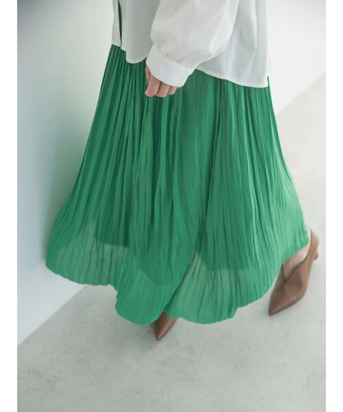 AMERICAN HOLIC（アメリカンホリック）の「ソフトシフォンプリーツスカート（スカート・レディース・その他14/グリーン/アイボリー/チェック/ネイビー・M/L）」の14枚目の写真