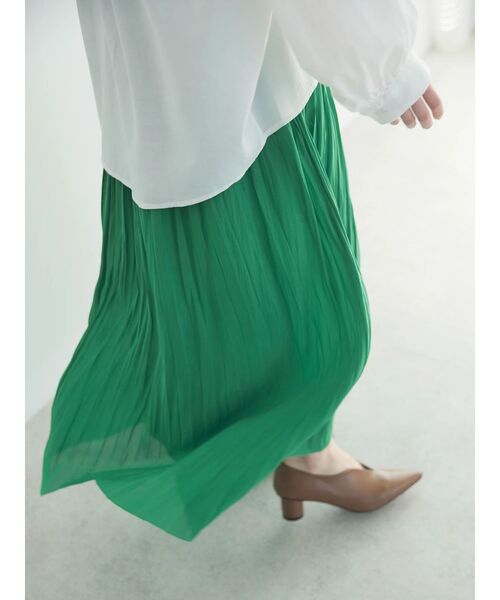 AMERICAN HOLIC（アメリカンホリック）の「ソフトシフォンプリーツスカート（スカート・レディース・その他14/グリーン/アイボリー/チェック/ネイビー・M/L）」の15枚目の写真