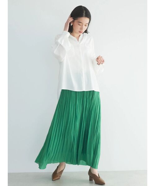 AMERICAN HOLIC（アメリカンホリック）の「ソフトシフォンプリーツスカート（スカート・レディース・その他14/グリーン/アイボリー/チェック/ネイビー・M/L）」の16枚目の写真