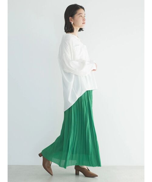 AMERICAN HOLIC（アメリカンホリック）の「ソフトシフォンプリーツスカート（スカート・レディース・その他14/グリーン/アイボリー/チェック/ネイビー・M/L）」の17枚目の写真