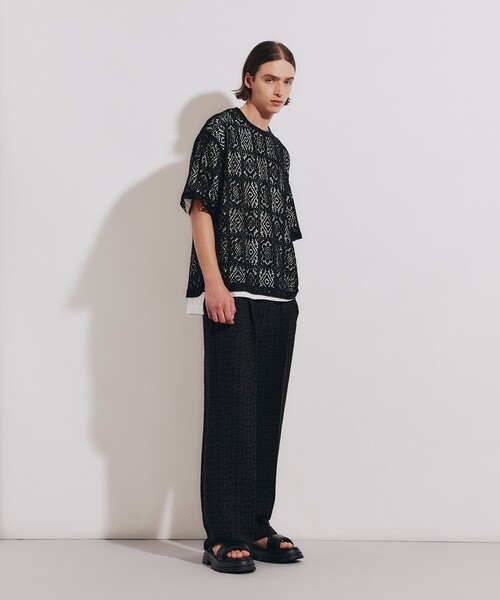 tk.TAKEO KIKUCHI（ティーケータケオキクチ）の「◆スクエアレースTブラウス（Tシャツ/カットソー・メンズ・ブラック/オフホワイト・02/03）」の21枚目の写真