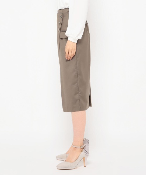 MISCH MASCH（ミッシュマッシュ）の「ラップ風タイトスカート（スカート・レディース・ホワイト×ブラック/ベージュ/モカ・SMALL/MEDIUM）」の5枚目の写真