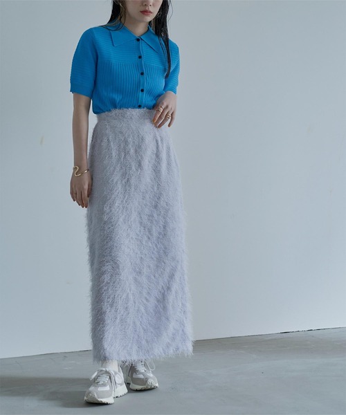 miette（ミエット）の「マルチリブポロニット（ニット/セーター・レディース・オレンジ/ライトグリーン/ブルー/ライトイエロー・FREE）」の19枚目の写真