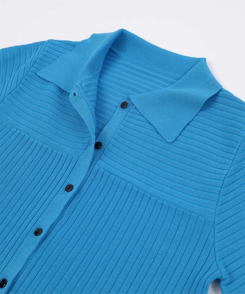 miette（ミエット）の「マルチリブポロニット（ニット/セーター・レディース・オレンジ/ライトグリーン/ブルー/ライトイエロー・FREE）」の8枚目の写真