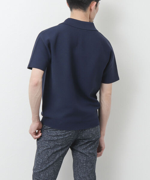 NOLLEY'S goodman（ノーリーズグッドマン）の「《ビジカジ対応》スキッパー 半袖ニットポロシャツ（ポロシャツ・メンズ・グレイッシュベージュ/ブラウン/ネイビー・L/M）」の7枚目の写真