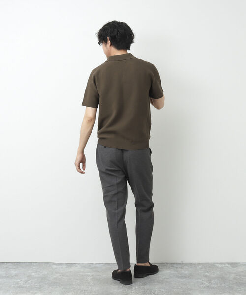 NOLLEY'S goodman（ノーリーズグッドマン）の「《ビジカジ対応》スキッパー 半袖ニットポロシャツ（ポロシャツ・メンズ・グレイッシュベージュ/ブラウン/ネイビー・L/M）」の16枚目の写真