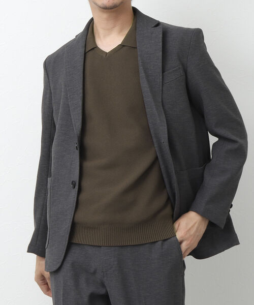 NOLLEY'S goodman（ノーリーズグッドマン）の「《ビジカジ対応》スキッパー 半袖ニットポロシャツ（ポロシャツ・メンズ・グレイッシュベージュ/ブラウン/ネイビー・L/M）」の17枚目の写真