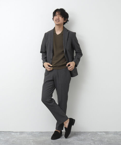 NOLLEY'S goodman（ノーリーズグッドマン）の「《ビジカジ対応》スキッパー 半袖ニットポロシャツ（ポロシャツ・メンズ・グレイッシュベージュ/ブラウン/ネイビー・L/M）」の19枚目の写真