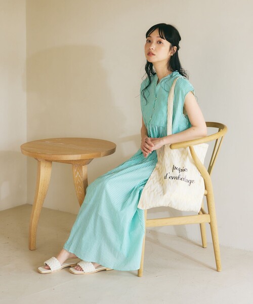 FREAK'S STORE(フリークスストア)の「インドボイル切替ワンピース(ワンピース・レディース・ブルー/コーラルピンク/グリーン・フリ-)」の6枚目の写真