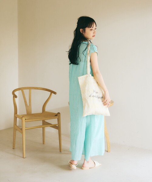 FREAK'S STORE(フリークスストア)の「インドボイル切替ワンピース(ワンピース・レディース・ブルー/コーラルピンク/グリーン・フリ-)」の7枚目の写真