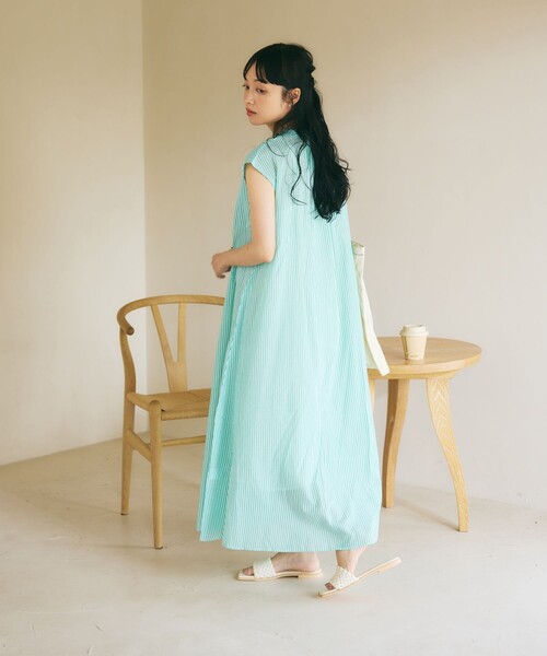 FREAK'S STORE(フリークスストア)の「インドボイル切替ワンピース(ワンピース・レディース・ブルー/コーラルピンク/グリーン・フリ-)」の11枚目の写真