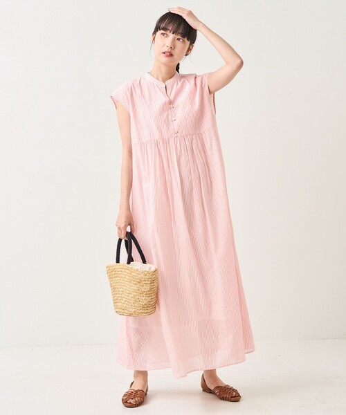 FREAK'S STORE(フリークスストア)の「インドボイル切替ワンピース(ワンピース・レディース・ブルー/コーラルピンク/グリーン・フリ-)」の18枚目の写真