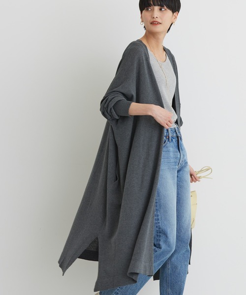 AMERICAN HOLIC（アメリカンホリック）の「UVカット　ロングニットカーディガン（カーディガン/ボレロ・レディース・杢グレー/アイボリー/ネイビー・FREE）」の3枚目の写真