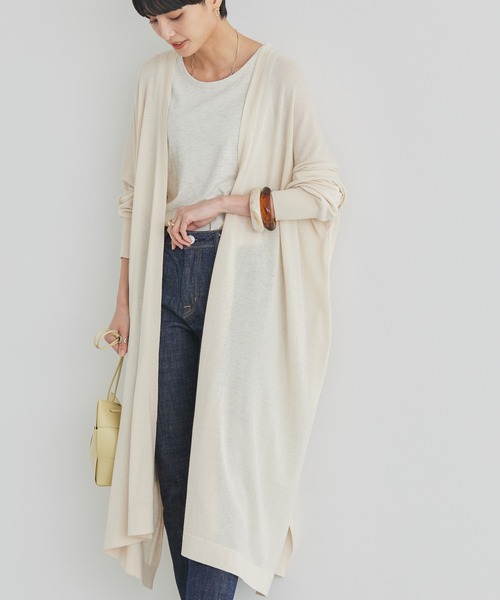 AMERICAN HOLIC（アメリカンホリック）の「UVカット　ロングニットカーディガン（カーディガン/ボレロ・レディース・杢グレー/アイボリー/ネイビー・FREE）」の2枚目の写真