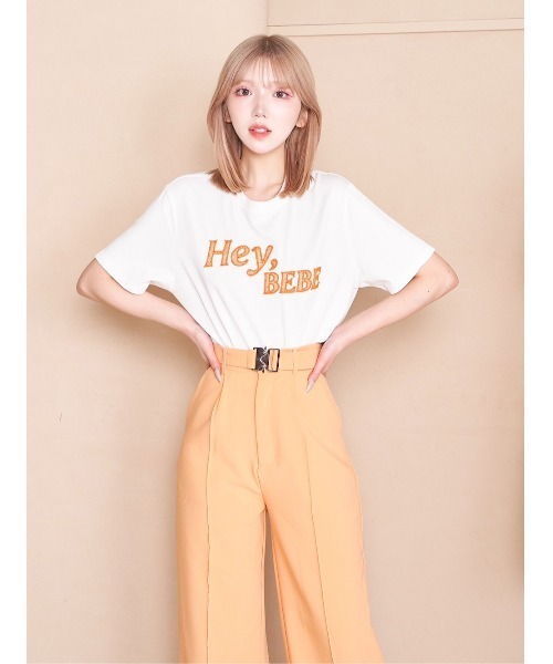 Darich(ダーリッチ)の「シアーエンブロイダリーTシャツ(Tシャツ/カットソー・レディース・オレンジ/グリーン/ブラック・FREE)」の1枚目の写真