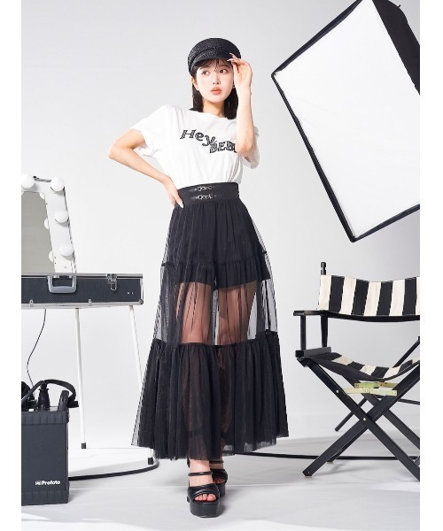 Darich(ダーリッチ)の「シアーエンブロイダリーTシャツ(Tシャツ/カットソー・レディース・オレンジ/グリーン/ブラック・FREE)」の9枚目の写真