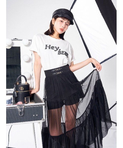 Darich(ダーリッチ)の「シアーエンブロイダリーTシャツ(Tシャツ/カットソー・レディース・オレンジ/グリーン/ブラック・FREE)」の6枚目の写真