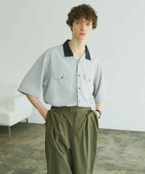 Bleme（ブレム）の「リネンライク オープンカラー クレリックシャツ（シャツ/ブラウス・メンズ・ホワイト/グレー/ブルー/グリーン・S/M/L/XL）」の15枚目の写真