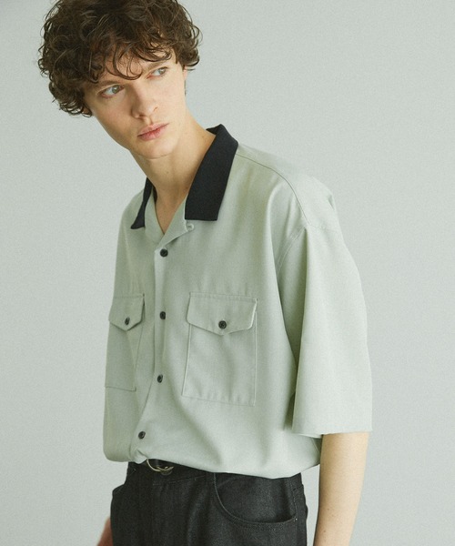 Bleme（ブレム）の「リネンライク オープンカラー クレリックシャツ（シャツ/ブラウス・メンズ・ホワイト/グレー/ブルー/グリーン・S/M/L/XL）」の7枚目の写真