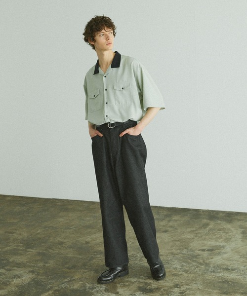 Bleme（ブレム）の「リネンライク オープンカラー クレリックシャツ（シャツ/ブラウス・メンズ・ホワイト/グレー/ブルー/グリーン・S/M/L/XL）」の21枚目の写真