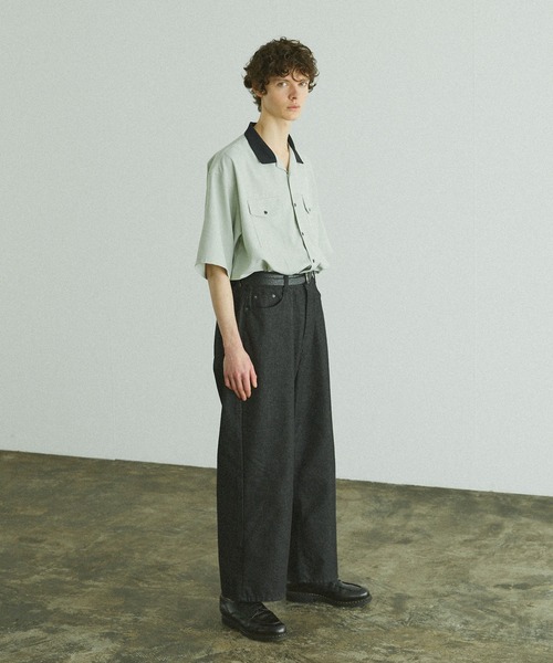 リネンライク オープンカラー クレリックシャツ（シャツ/ブラウス