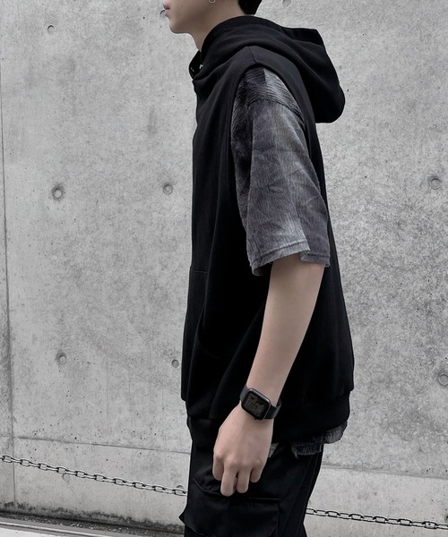 Figments（フィグメンツ）の「ノースリオーバーパーカー（ベスト・レディース・ブラック/グレー・FREE）」の16枚目の写真