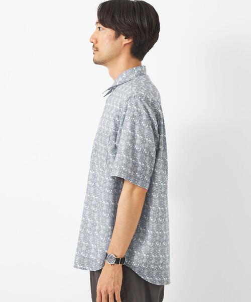 green label relaxing（グリーンレーベルリラクシング）の「William Morris ジャストルーズ レギュラーカラー シャツ（シャツ/ブラウス・メンズ・グレー/オリーブ/ライトブルー・S/L/XL/M）」の4枚目の写真