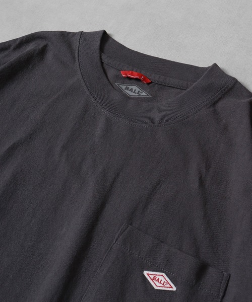 BALL（ボール）の「BALL ヘビーウェイト半袖ポケ付きBIGTシャツ（Tシャツ/カットソー・メンズ・スモーキーグリーン系/ブラック/オフホワイト/レンガ/チャコール・S/M/LL/L）」の14枚目の写真