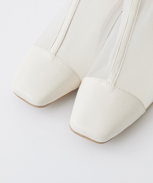 one after another NICE CLAUP（ワンアフターアナザーナイスクラップ）の「シアーアソートショートブーツ（ブーツ・レディース・ブラック/ブラック系その他/アイボリー・SMALL/MEDIUM/LARGE）」の14枚目の写真