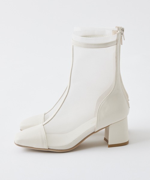 one after another NICE CLAUP（ワンアフターアナザーナイスクラップ）の「シアーアソートショートブーツ（ブーツ・レディース・ブラック/ブラック系その他/アイボリー・SMALL/MEDIUM/LARGE）」の9枚目の写真