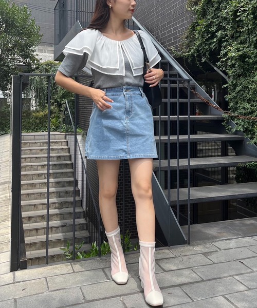 one after another NICE CLAUP（ワンアフターアナザーナイスクラップ）の「シアーアソートショートブーツ（ブーツ・レディース・ブラック/ブラック系その他/アイボリー・SMALL/MEDIUM/LARGE）」の21枚目の写真