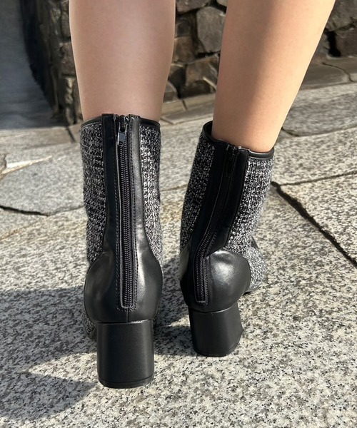 one after another NICE CLAUP（ワンアフターアナザーナイスクラップ）の「シアーアソートショートブーツ（ブーツ・レディース・ブラック/ブラック系その他/アイボリー・SMALL/MEDIUM/LARGE）」の10枚目の写真