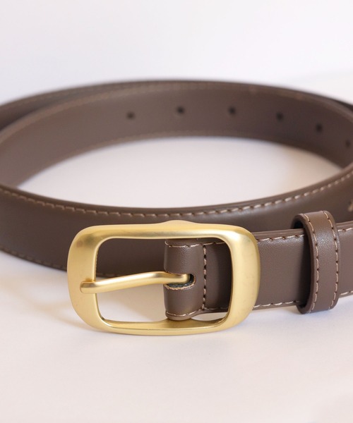 florist(フローリスト)の「レディースゴールドスクエアバックルレザーベルト(ベルト・レディース・ブラック/グレー/ブラウン/グレイッシュベージュ/グレー系3/ブラック系2/ブラック系3/ブラウン系2/ブラウン系3/ベージュ系2/ベージュ系3/グレー系2・S/M)」の19枚目の写真