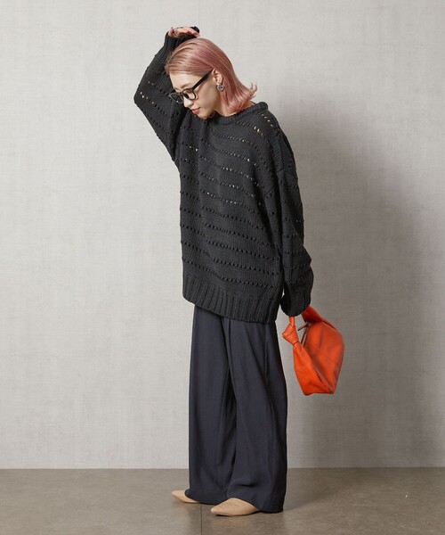 FREAK'S STORE(フリークスストア)の「限定展開 アイレット ニット プルオーバー(ニット/セーター・レディース・オリーブ/ナチュラル/ブルー/ブラック/レンガ・フリ-)」の13枚目の写真