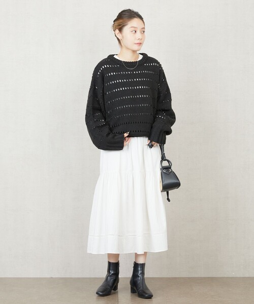 FREAK'S STORE(フリークスストア)の「限定展開 アイレット ニット プルオーバー(ニット/セーター・レディース・オリーブ/ナチュラル/ブルー/ブラック/レンガ・フリ-)」の14枚目の写真