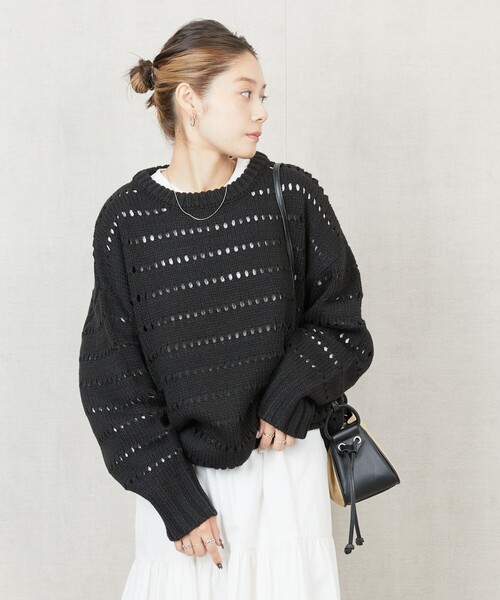 FREAK'S STORE(フリークスストア)の「限定展開 アイレット ニット プルオーバー(ニット/セーター・レディース・オリーブ/ナチュラル/ブルー/ブラック/レンガ・フリ-)」の16枚目の写真