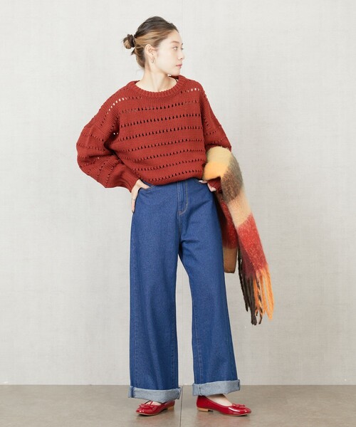 FREAK'S STORE(フリークスストア)の「限定展開 アイレット ニット プルオーバー(ニット/セーター・レディース・オリーブ/ナチュラル/ブルー/ブラック/レンガ・フリ-)」の17枚目の写真