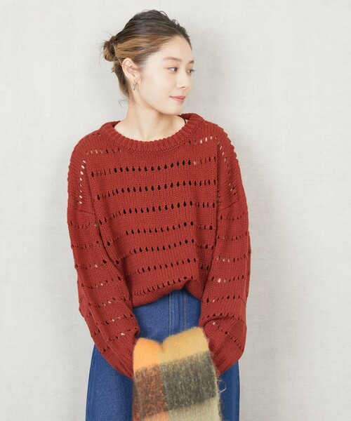 FREAK'S STORE(フリークスストア)の「限定展開 アイレット ニット プルオーバー(ニット/セーター・レディース・オリーブ/ナチュラル/ブルー/ブラック/レンガ・フリ-)」の19枚目の写真