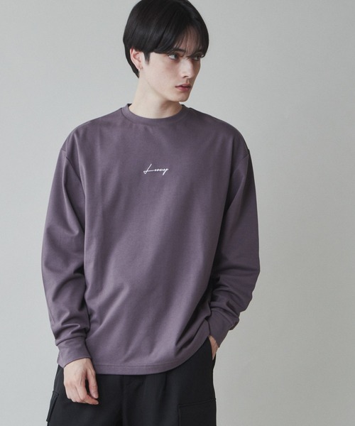 LUCY（ルーシー）の「LUCY/AIRFUNCTIONシンプルロゴロンT（Tシャツ/カットソー・メンズ・ブラック/ダークグレー/パープル/ホワイト・MEDIUM/LARGE）」の4枚目の写真