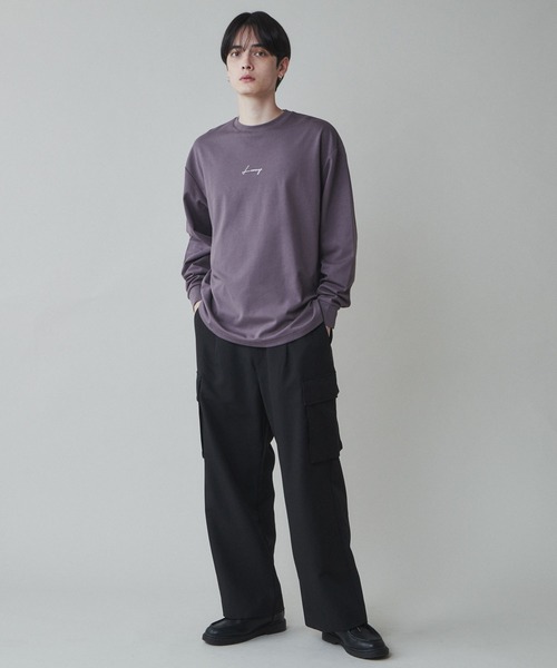 LUCY（ルーシー）の「LUCY/AIRFUNCTIONシンプルロゴロンT（Tシャツ/カットソー・メンズ・ブラック/ダークグレー/パープル/ホワイト・MEDIUM/LARGE）」の8枚目の写真